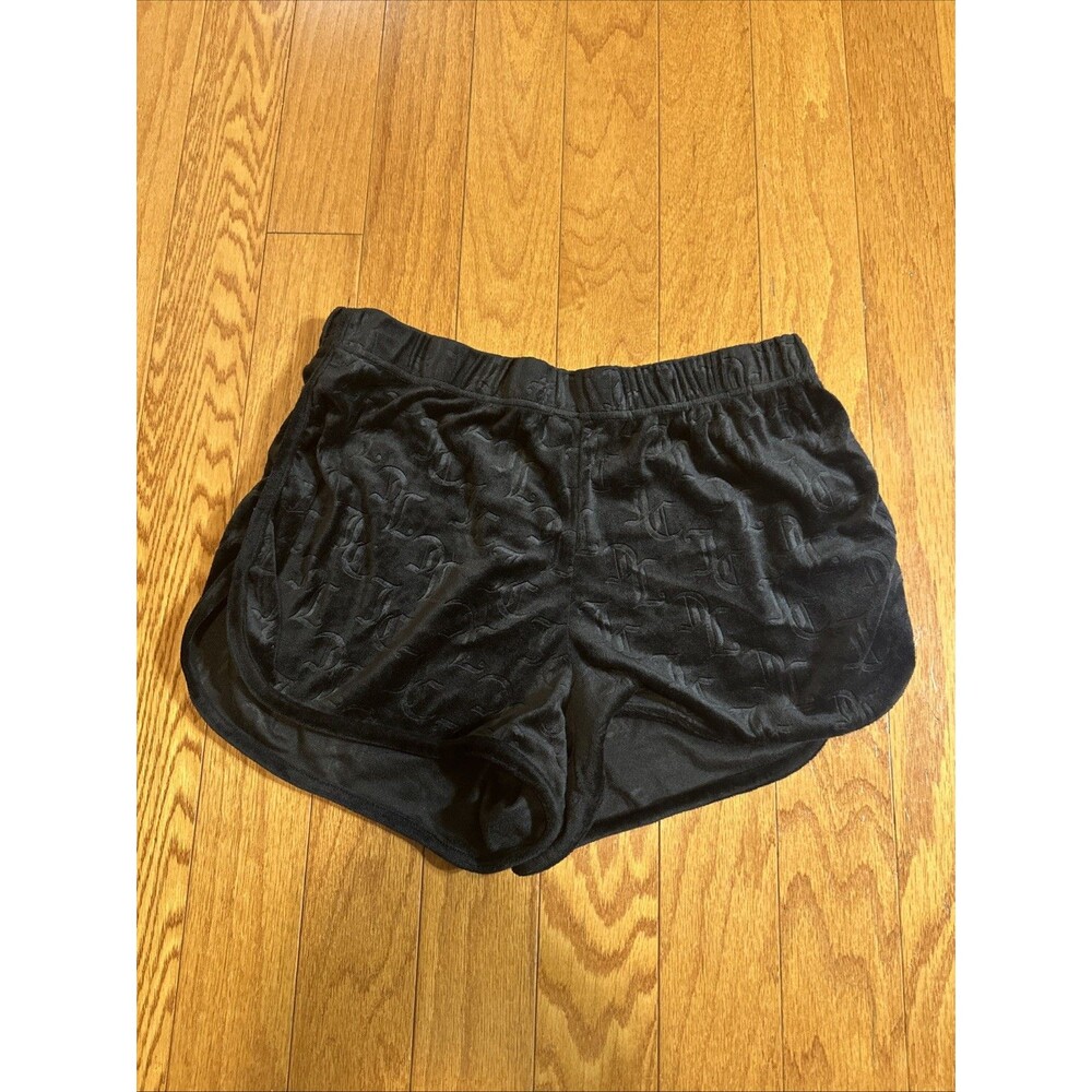 Women’s Black JUICY COUTURE velour Short Size Large Y2K